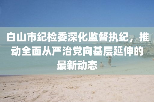 白山市紀(jì)檢委深化監(jiān)督執(zhí)紀(jì)，推動全面從嚴(yán)治黨向基層延伸的最新動態(tài)