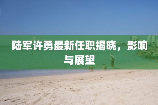 陸軍許勇最新任職揭曉，影響與展望