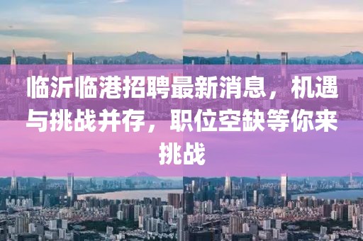 臨沂臨港招聘最新消息，機(jī)遇與挑戰(zhàn)并存，職位空缺等你來挑戰(zhàn)