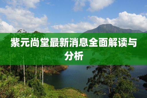 紫元尚堂最新消息全面解讀與分析