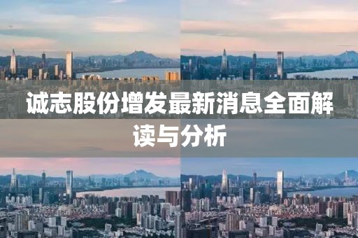 誠志股份增發(fā)最新消息全面解讀與分析
