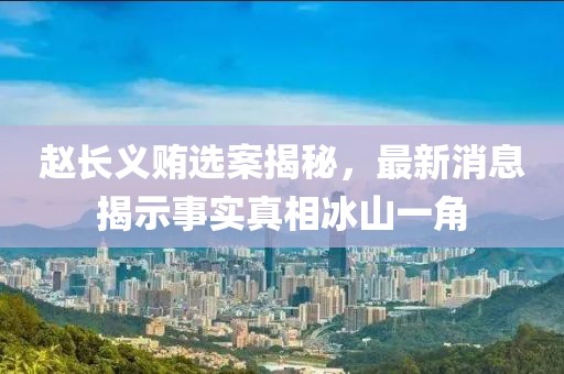 趙長義賄選案揭秘，最新消息揭示事實(shí)真相冰山一角
