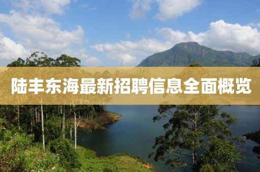 陸豐東海最新招聘信息全面概覽