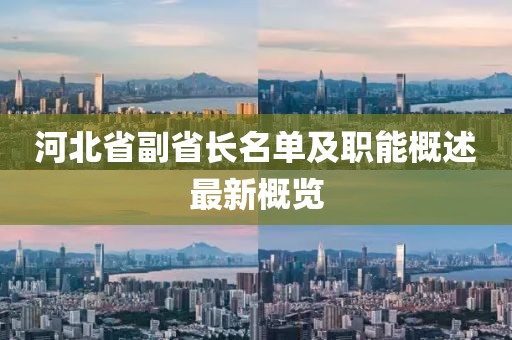 河北省副省長(zhǎng)名單及職能概述最新概覽