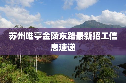 蘇州唯亭金陵東路最新招工信息速遞