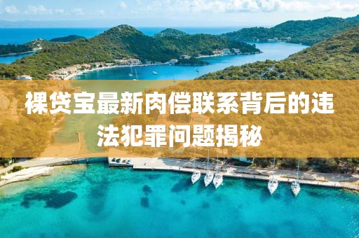 裸貸寶最新肉償聯(lián)系背后的違法犯罪問題揭秘