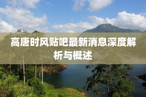 高唐時(shí)風(fēng)貼吧最新消息深度解析與概述