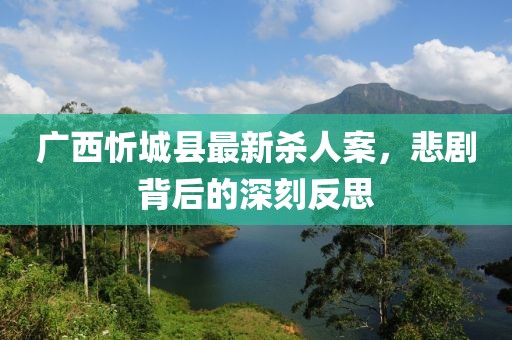 廣西忻城縣最新殺人案，悲劇背后的深刻反思