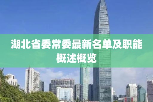 湖北省委常委最新名單及職能概述概覽