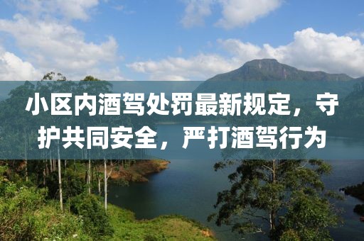 小區(qū)內(nèi)酒駕處罰最新規(guī)定，守護共同安全，嚴(yán)打酒駕行為