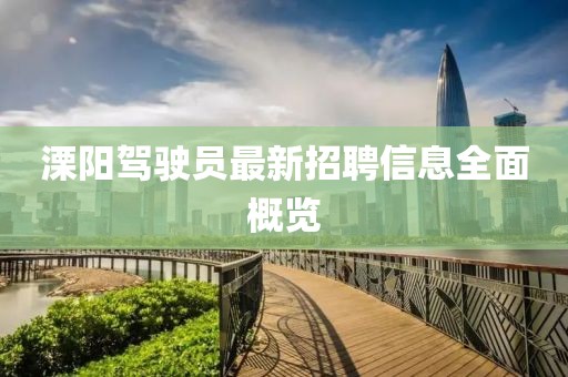 溧陽(yáng)駕駛員最新招聘信息全面概覽