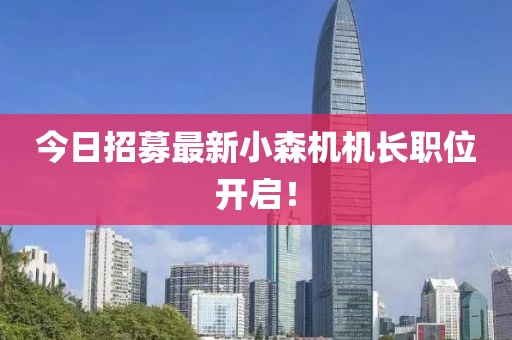 今日招募最新小森機機長職位開啟！