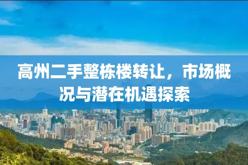高州二手整棟樓轉(zhuǎn)讓，市場概況與潛在機(jī)遇探索