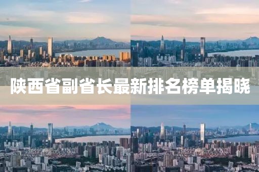 陜西省副省長最新排名榜單揭曉