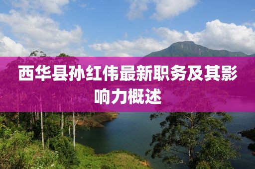 西華縣孫紅偉最新職務(wù)及其影響力概述