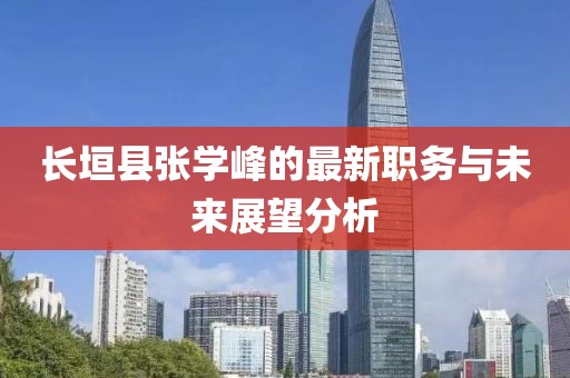 長垣縣張學(xué)峰的最新職務(wù)與未來展望分析