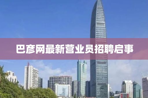 巴彥網最新營業(yè)員招聘啟事