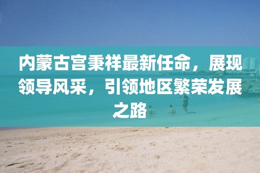 內(nèi)蒙古宮秉祥最新任命，展現(xiàn)領(lǐng)導(dǎo)風(fēng)采，引領(lǐng)地區(qū)繁榮發(fā)展之路