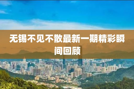 無錫不見不散最新一期精彩瞬間回顧