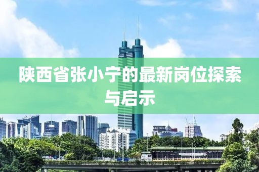 陜西省張小寧的最新崗位探索與啟示
