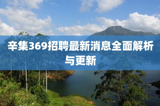 辛集369招聘最新消息全面解析與更新