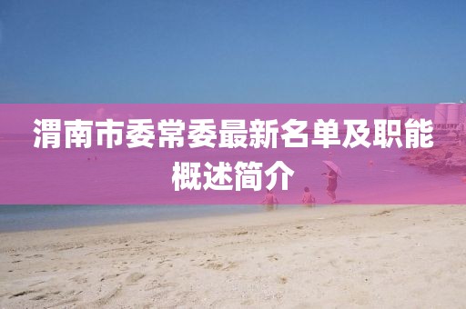 渭南市委常委最新名單及職能概述簡(jiǎn)介
