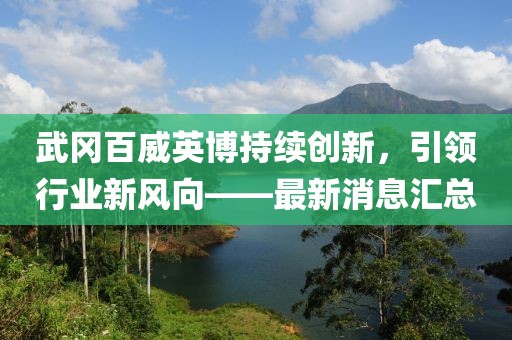 武岡百威英博持續(xù)創(chuàng)新，引領(lǐng)行業(yè)新風(fēng)向——最新消息匯總