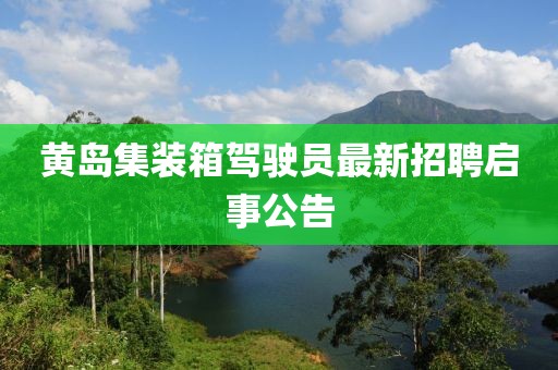 黃島集裝箱駕駛員最新招聘啟事公告