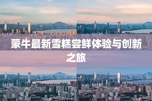 蒙牛最新雪糕嘗鮮體驗(yàn)與創(chuàng)新之旅