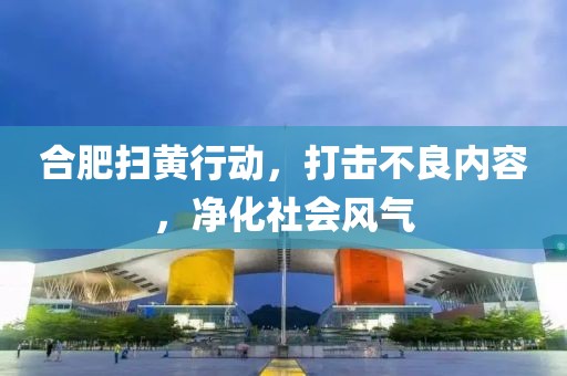 合肥掃黃行動，打擊不良內(nèi)容，凈化社會風(fēng)氣