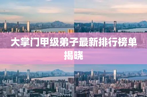 大掌門(mén)甲級(jí)弟子最新排行榜單揭曉