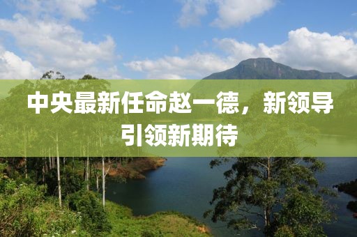 中央最新任命趙一德，新領(lǐng)導(dǎo)引領(lǐng)新期待