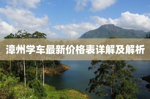 漳州學(xué)車最新價(jià)格表詳解及解析