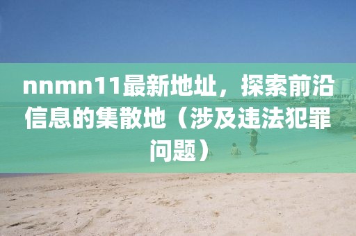 nnmn11最新地址，探索前沿信息的集散地（涉及違法犯罪問題）