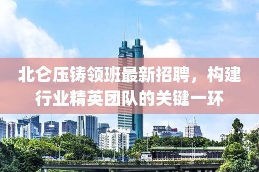 北侖壓鑄領(lǐng)班最新招聘，構(gòu)建行業(yè)精英團(tuán)隊(duì)的關(guān)鍵一環(huán)