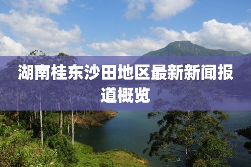 湖南桂東沙田地區(qū)最新新聞報(bào)道概覽