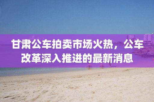 甘肅公車拍賣市場火熱，公車改革深入推進的最新消息