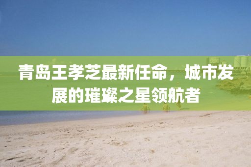 青島王孝芝最新任命，城市發(fā)展的璀璨之星領(lǐng)航者