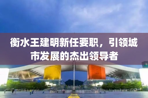 衡水王建明新任要職，引領(lǐng)城市發(fā)展的杰出領(lǐng)導者