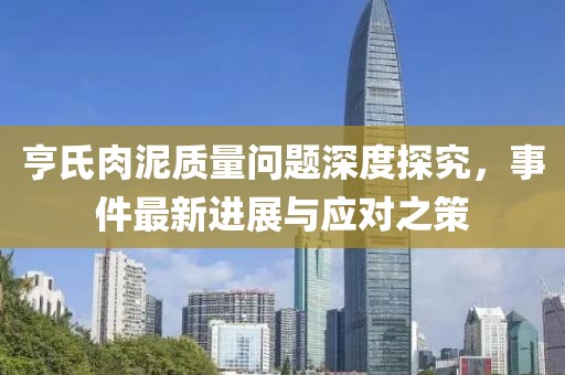 亨氏肉泥質量問題深度探究，事件最新進展與應對之策