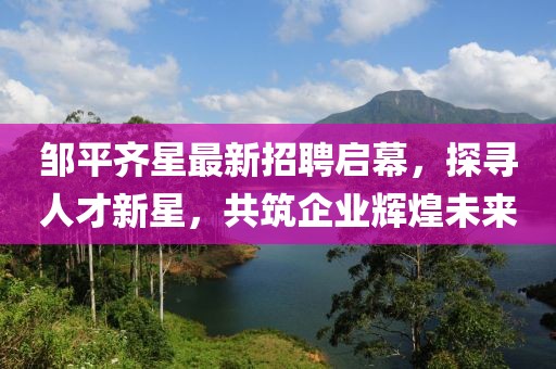 鄒平齊星最新招聘啟幕，探尋人才新星，共筑企業(yè)輝煌未來