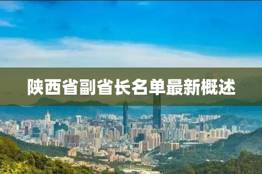 陜西省副省長名單最新概述