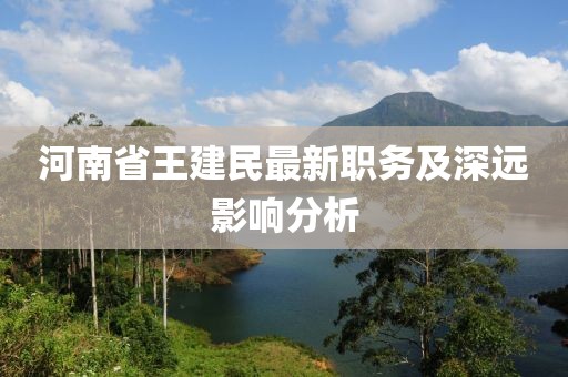 河南省王建民最新職務及深遠影響分析