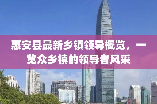 惠安縣最新鄉(xiāng)鎮(zhèn)領導概覽，一覽眾鄉(xiāng)鎮(zhèn)的領導者風采