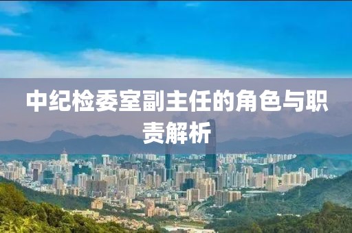 中紀(jì)檢委室副主任的角色與職責(zé)解析