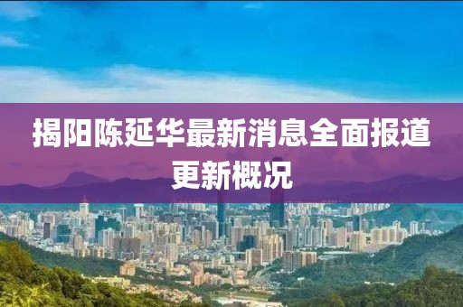 揭陽陳延華最新消息全面報道更新概況