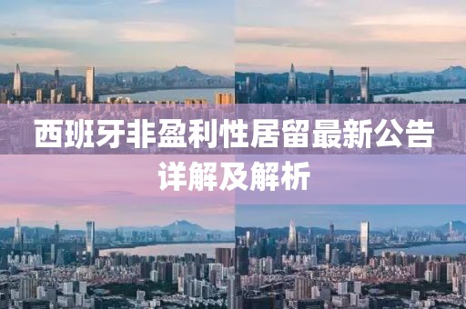 西班牙非盈利性居留最新公告詳解及解析