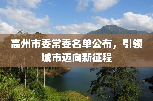 高州市委常委名單公布，引領(lǐng)城市邁向新征程